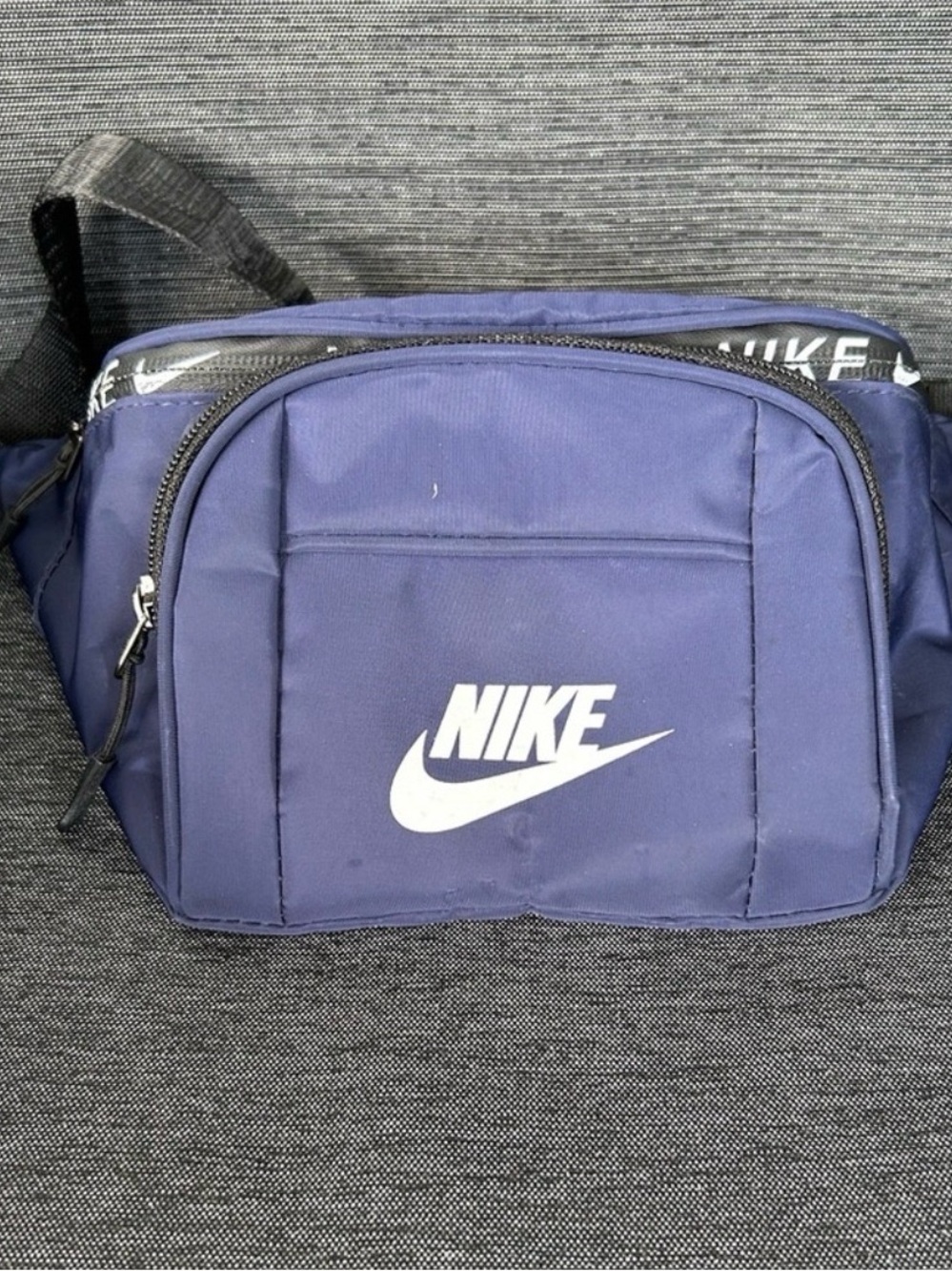 Nike Navy and White Waist Bag